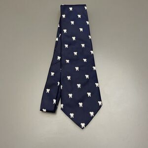 Camalier & Buckley Tie Necktie Funny Design Rear Of Elephant Dark Blue/navy VNTG